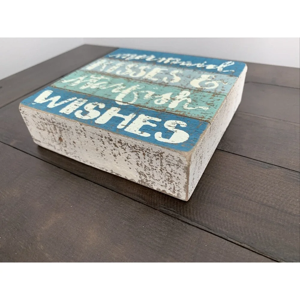 NEW Mermaid Theme Wood Box Sign Primitives By KathyBlue NEW (A16)